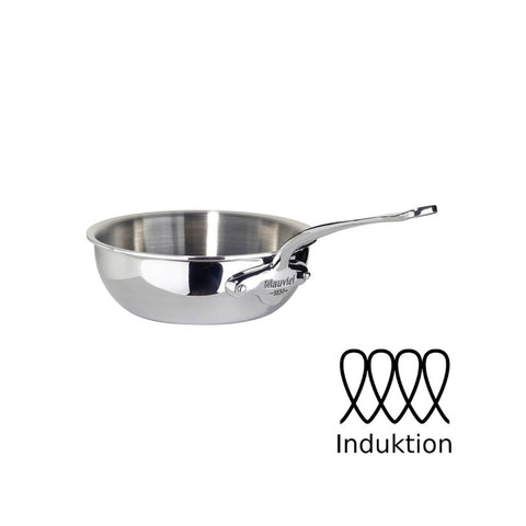 Mauviel Cook Style sauterpande buttet blank stål 1,1 liter 16 cm